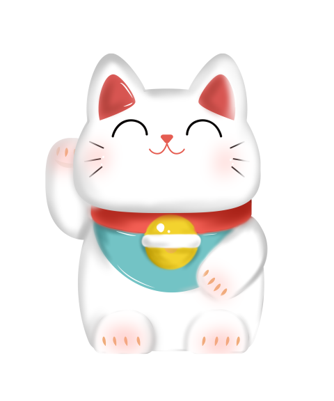 Cute lucky cat illustration PNG Download