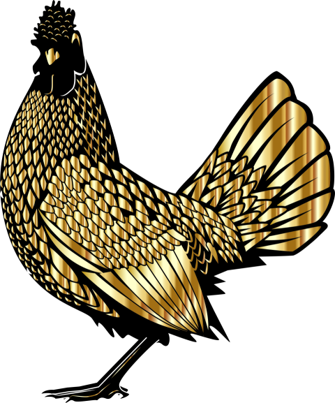 Black And Golden Chicken Rooster PNG Logo Free Transparent