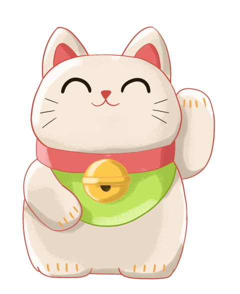 Lucky cat ceramic cat illustration Free Download PNG