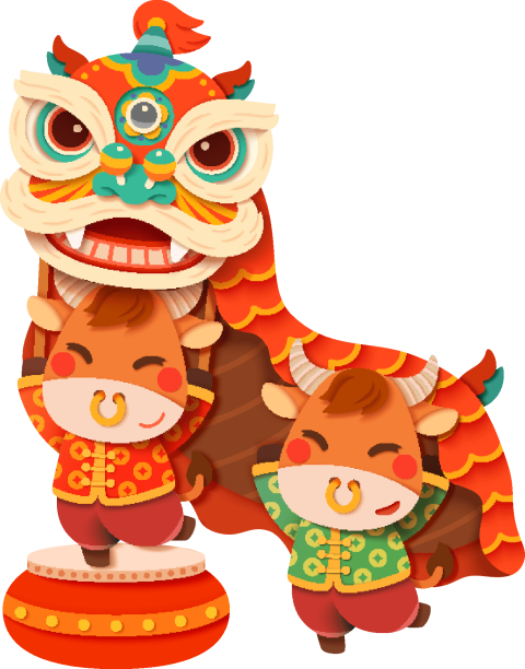 Dragon and lion dance PNG Free Download