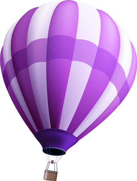 Purple Air Balloon PNG Free travel Tool