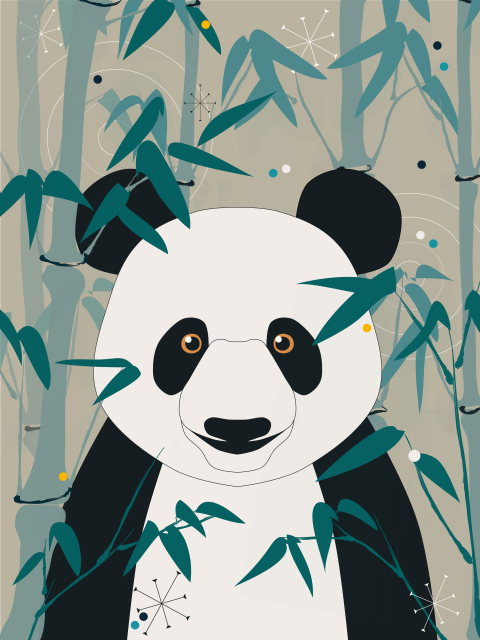 Natural imprint of giant panda PNG Free Download