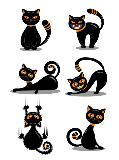 Cartoon cute halloween funny black PNG Free Download