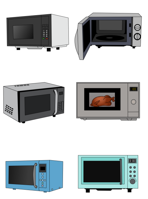 Illustration Microwave Oven PNG Transparent Set Image