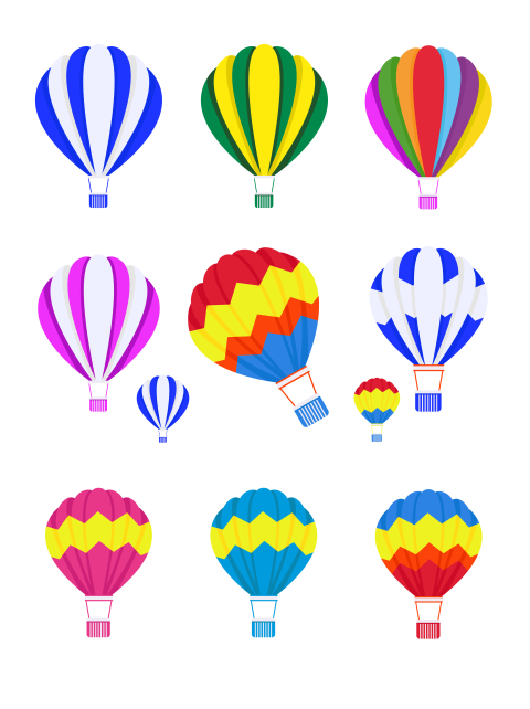 Picsart Air Balloon PNG Icons Free Download