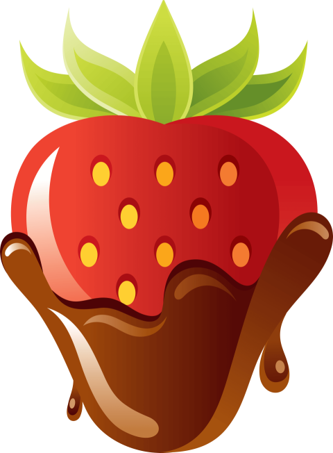 Delicious Strawberry Icon with Chocolate Png Picture Free Transparent