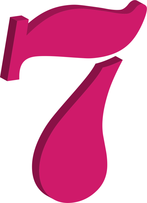 Floral Pink 7 Number PNG Design Free Download