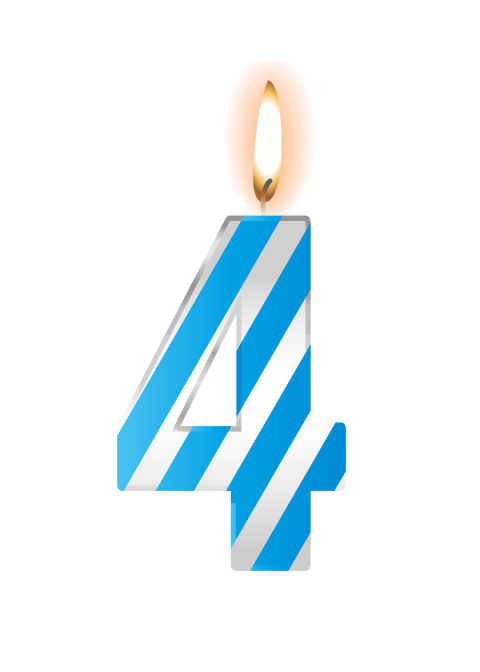 Birthday Candle No 4 PNG Free Download