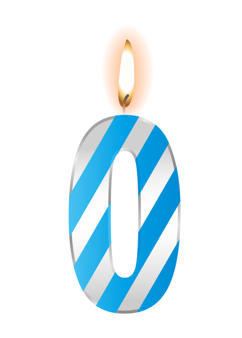 Numeric Candle White&Blue Birthday Candle PNG Image