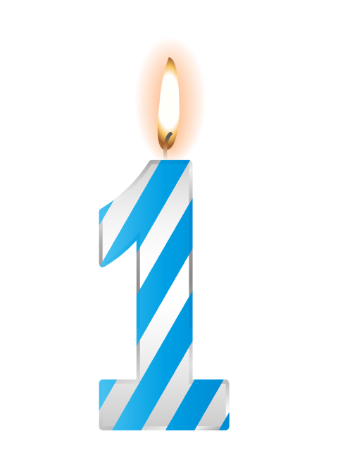 Vector Birthday Candle No 1PNG Free Transparent