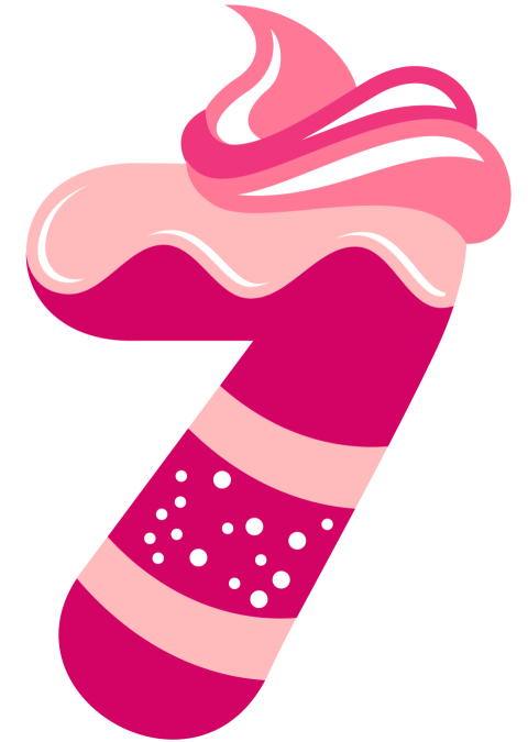 Cartoon Pink 7 Number PNG Ice Cream Image Free Transparent