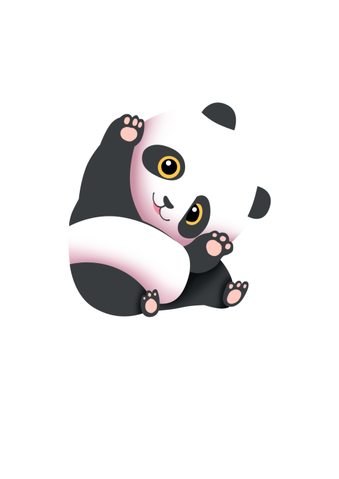Hand drawn flat cartoon panda PNG Free Download
