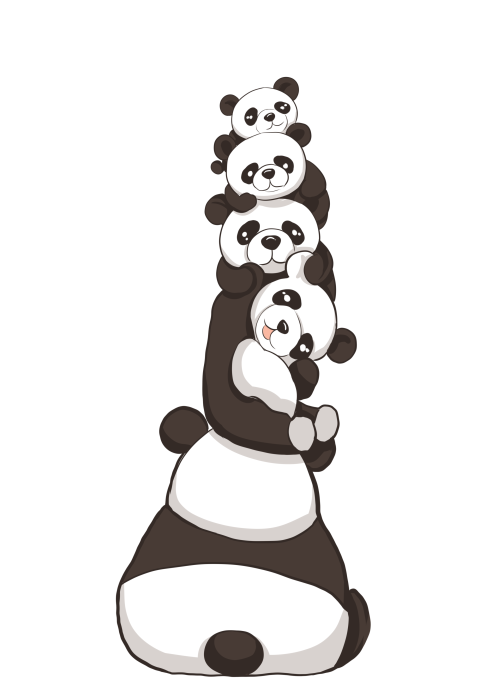 Stacked giant panda Free PNG Download
