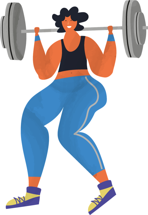 PSD & Svg Powerlifting PNG Cartoon Character