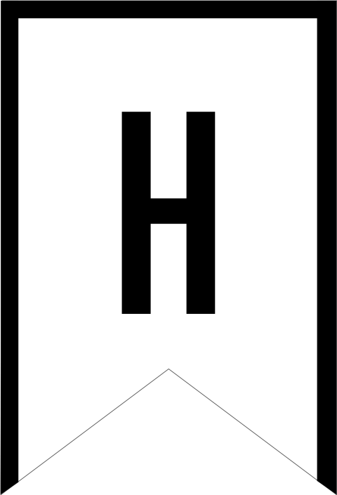 Black and White H Letter PNG Tag Free Download