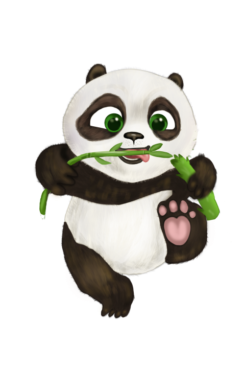 Panda xiong bao  hand painted PNG Free Download