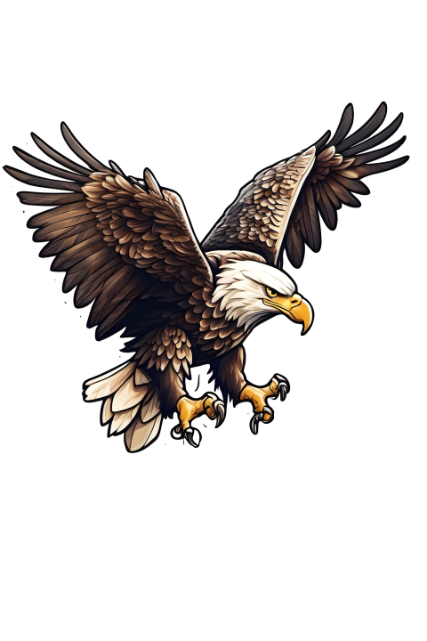 Cute fly eagle sticker Free PNG Download