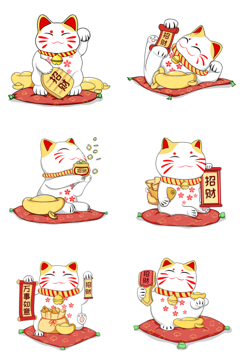 Good luck cute lucky cat PNG Free Download