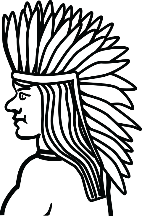 Clipart Black & White American Indian PNG Image Free Download