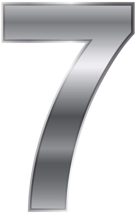 Roylaty Free Silver 7 Number PNG Picture Free Download