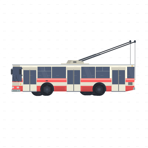 HD Side View Trolley Bus PNG Image Free Transparent Background Download