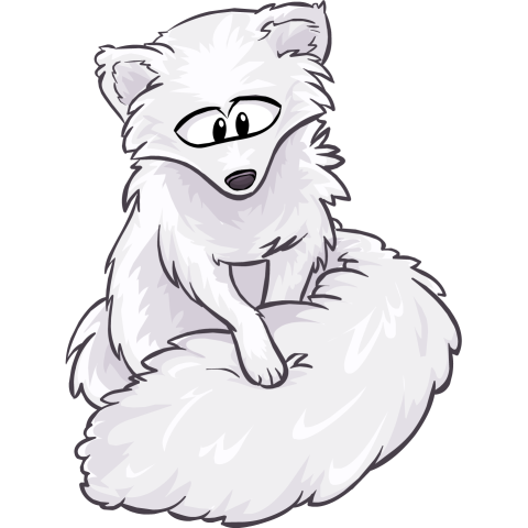 Arctic Fox With Silhouette PNG Catoon Free Download