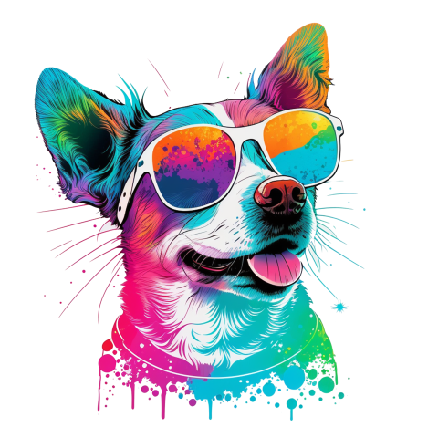 A cute happy dog wearing Free PNG Download