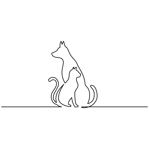 Continuous line drawing of dog Png Free Download