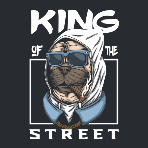 Pug dog king of the Free Download PNG Image