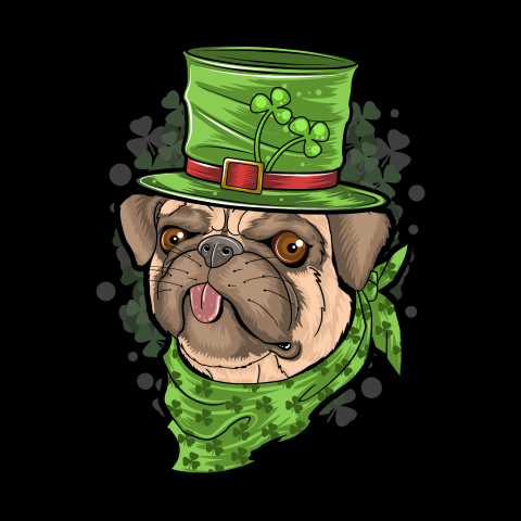 St patrick s day pug PNG Download free