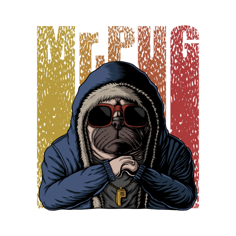 Mr pug dog vector illustration PNG free Download
