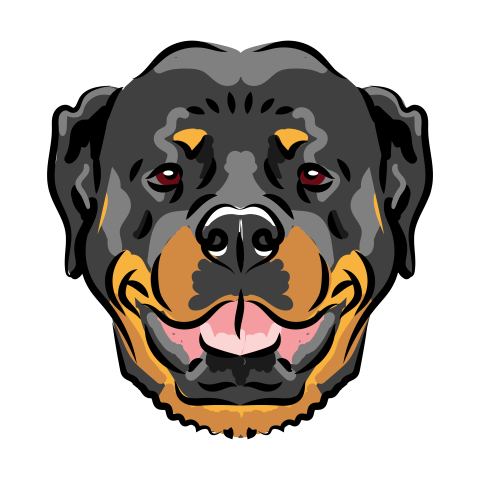 Rottweiler dog character cute pet PNG Free Download