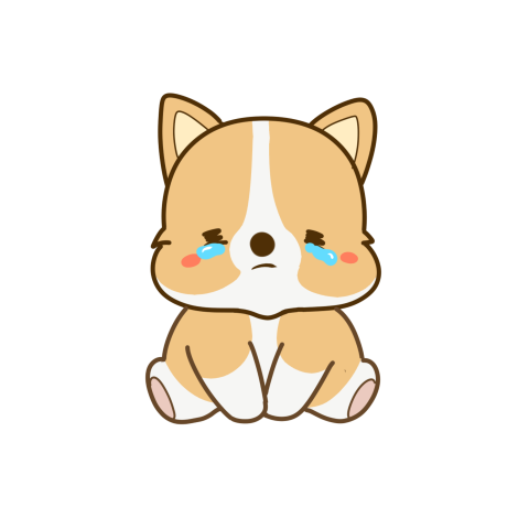 Cute corgi crying dog cartoon PNG Free Download