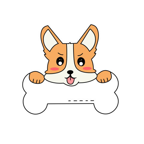 Cute koki bone dog border PNG Free download