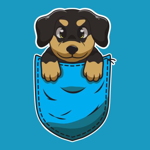 Cute cartoon dog in a PNG Free Image