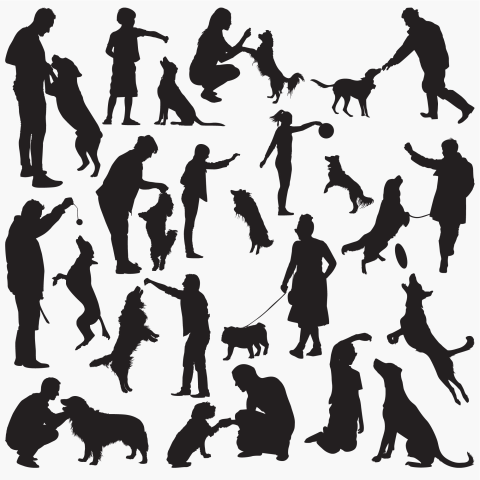 Dog training silhouette Free Download PNG