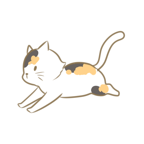 A running three eyed cat PNG Free