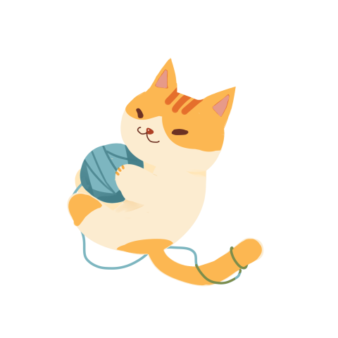 Yellow cat cute cat sprouting Free Download PNG