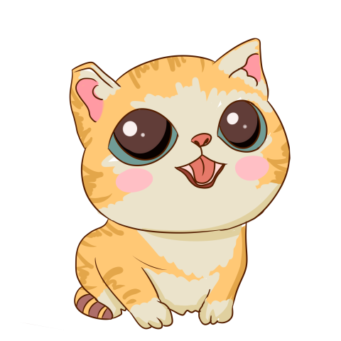 Yellow cat cute cat sprouting PNG Free Download