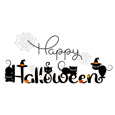Happy halloween text hand drawn PNG Free Download