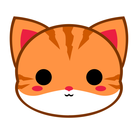 Cute ginger cat head PNG Free Download