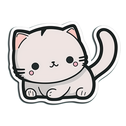 Cute cat sticker cartoon kitten PNG free Download
