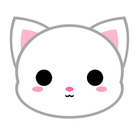 Cute white cat head Free Download PNG