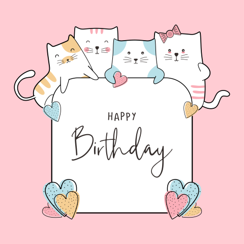 Birthday celebration card design with Free PNG Download