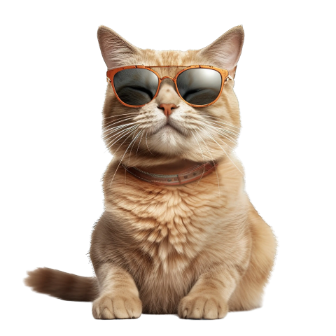Cat with sunglasses on isolated Free PNG Download