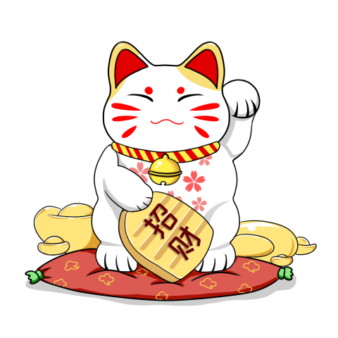 Cute lucky cat cartoon hand PNG Free Download