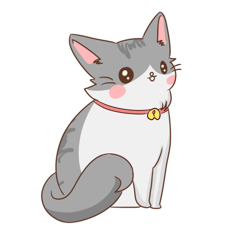 Gray kitten yellow bell pet Fre PNG download