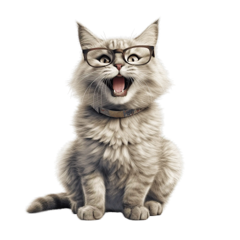 Happy cat glasses on isolated PNG Free Download