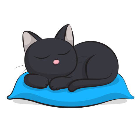 Black cute cat sleep PNG Free Download