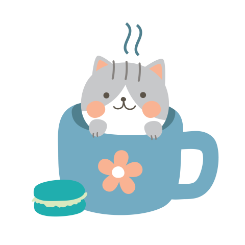 Cat cat teacup cup macaron PNG Free Download